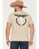 Image #1 - Wrangler Men's Boot Barn Exclusive Steerhead Short Sleeve Graphic T-Shirt, Off White, hi-res