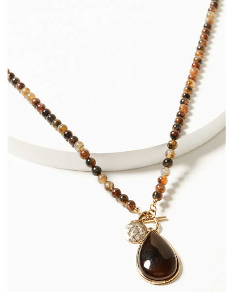 Image #1 - Shyanne Women's Summer Moon Antique Long Pendant Necklace , Brown, hi-res