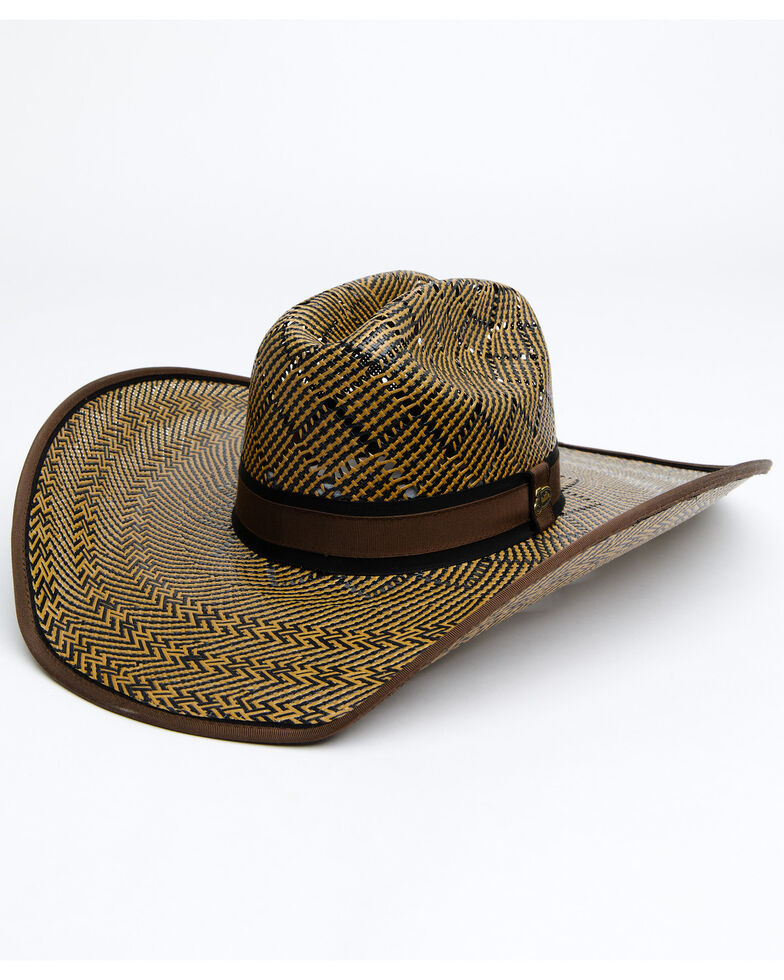 Justin Men's Brown Junction Bent Rail Shantung Straw Western Hat , Brown, hi-res