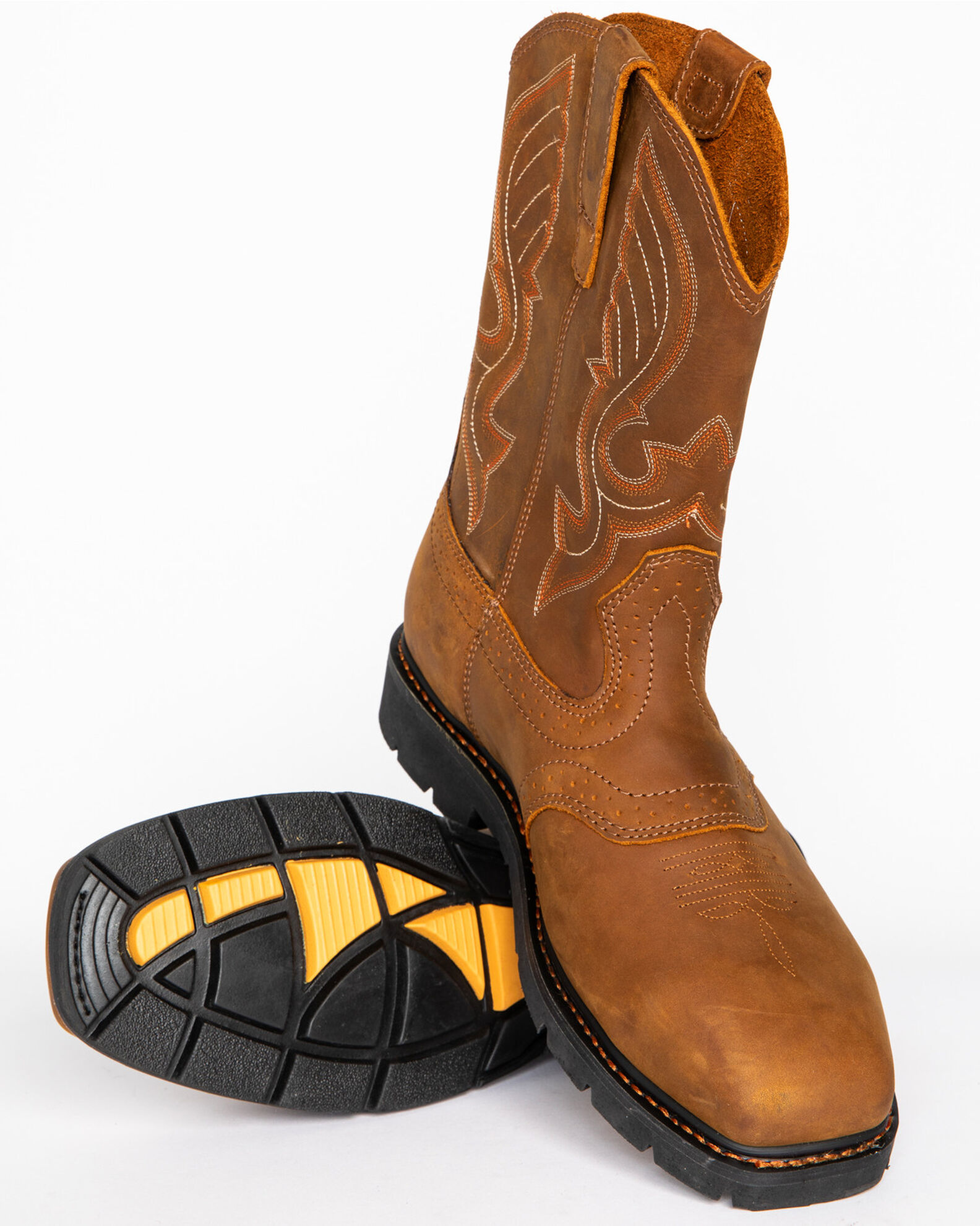 Image #9 - Cody James Men's Mustang Western Work Boots - Composite Toe, Brown, hi-res