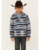 Image #1 - Rock & Roll Denim Boys' Southwestern Striped Fuzzy 1/4 Zip Pullover, Blue, hi-res