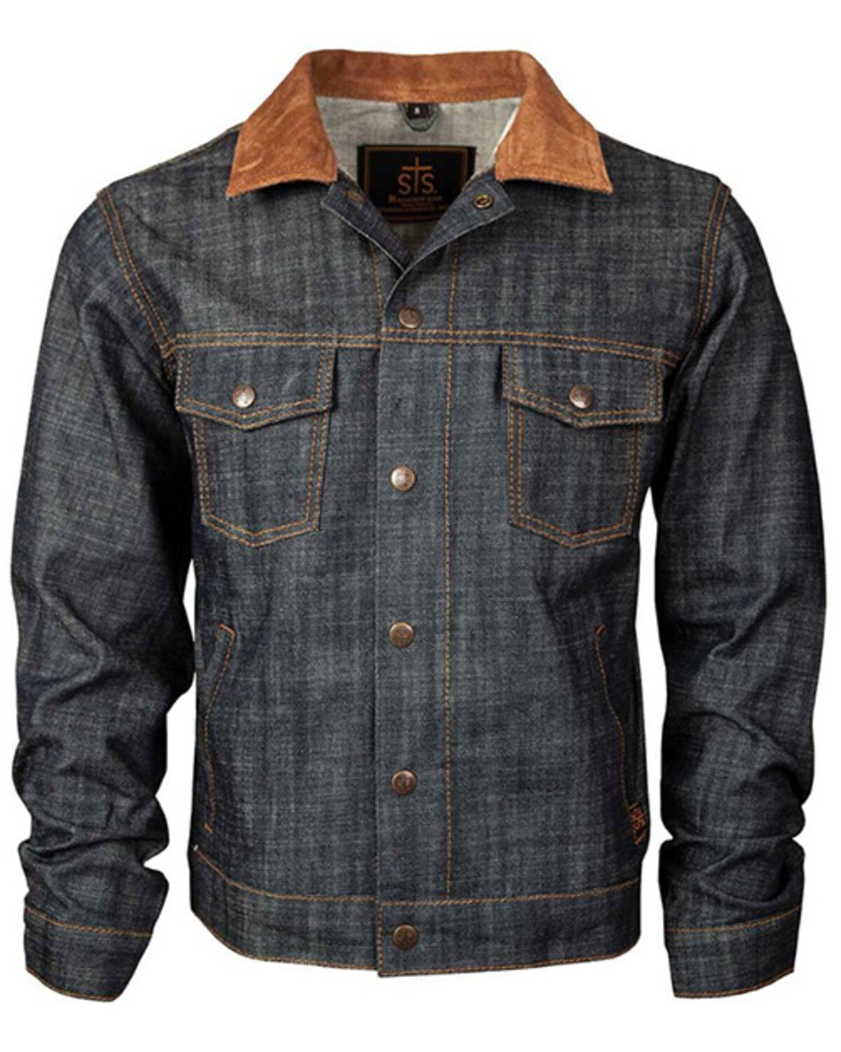 Image #1 - STS Ranchwear By Carroll Men's Caffrey Denim Jacket, Dark Wash, hi-res