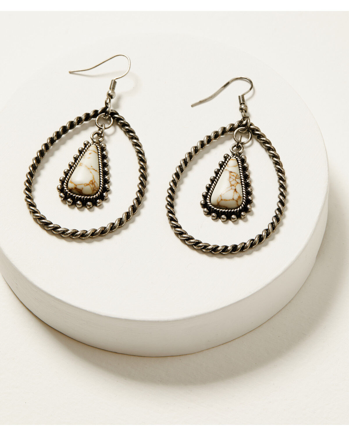 Image #1 - Shyanne Women's Isla Oasis Teardrop Earrings, White, hi-res