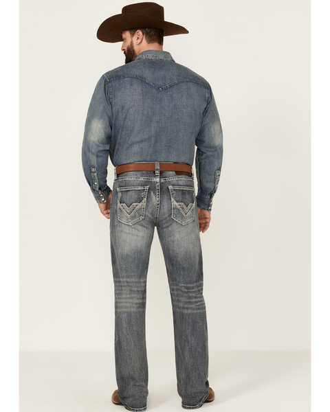 Image #1 - Rock & Roll Denim Men's Medium Vintage Wash Double Barrel Stretch Relaxed Straight Jeans , , hi-res