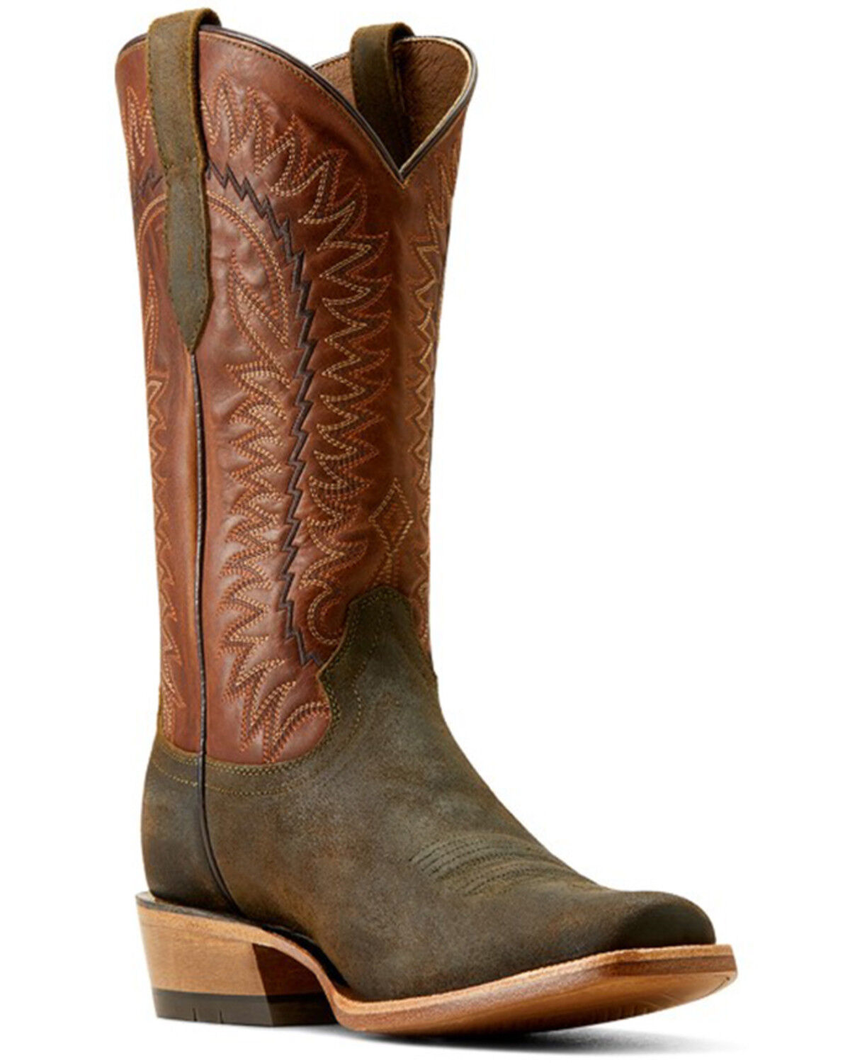 Image #1 - Ariat Men's Futurity Time Roughout Western Boots - Square Toe, Dark Green, hi-res