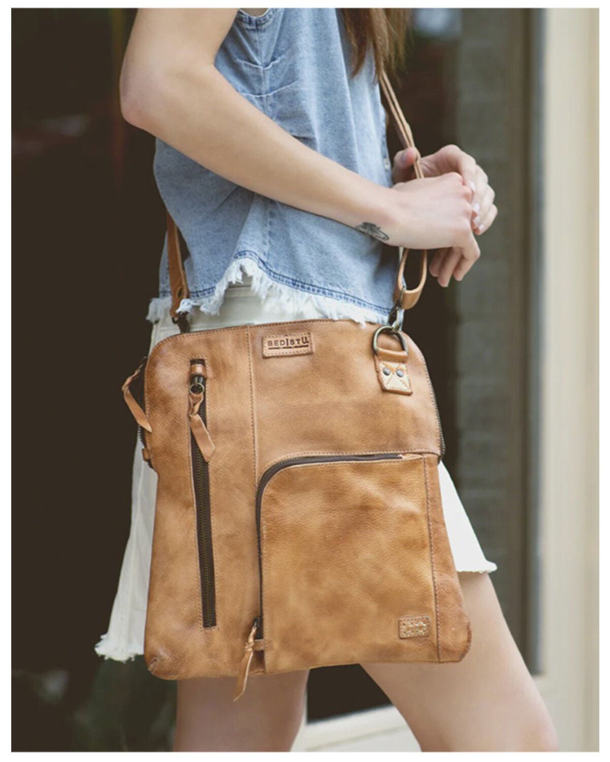 Image #5 - Bed Stu Women's Aiken Crossbody Bag, Tan, hi-res