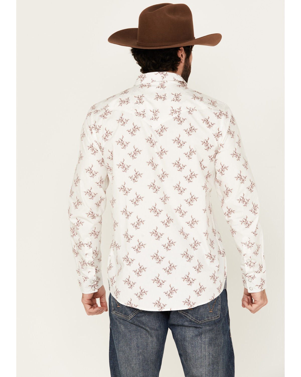 Image #4 - Moonshine Spirit Men's In the Light Floral Print Long Sleeve Snap Western Shirt, Cream, hi-res