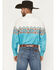 Image #4 - Rodeo Clothing Men's Southwestern Border Long Sleeve Snap Western Shirt, Teal, hi-res