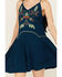 Image #3 - Shyanne Women's Challis Embroidered Mini Dress, Dark Blue, hi-res