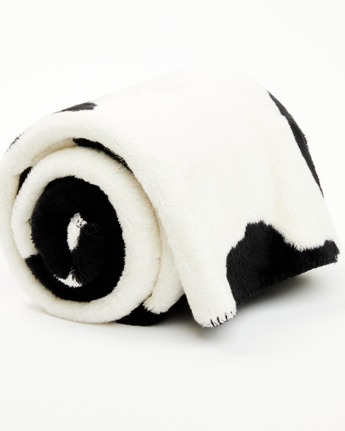 Image #2 - Boot Barn Cow Print Fleece Blanket, Black, hi-res