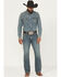 Image #1 - Rock & Roll Denim Men's Medium Wash Double Barrel Relaxed Bootcut Stretch Denim Jeans, Medium Wash, hi-res