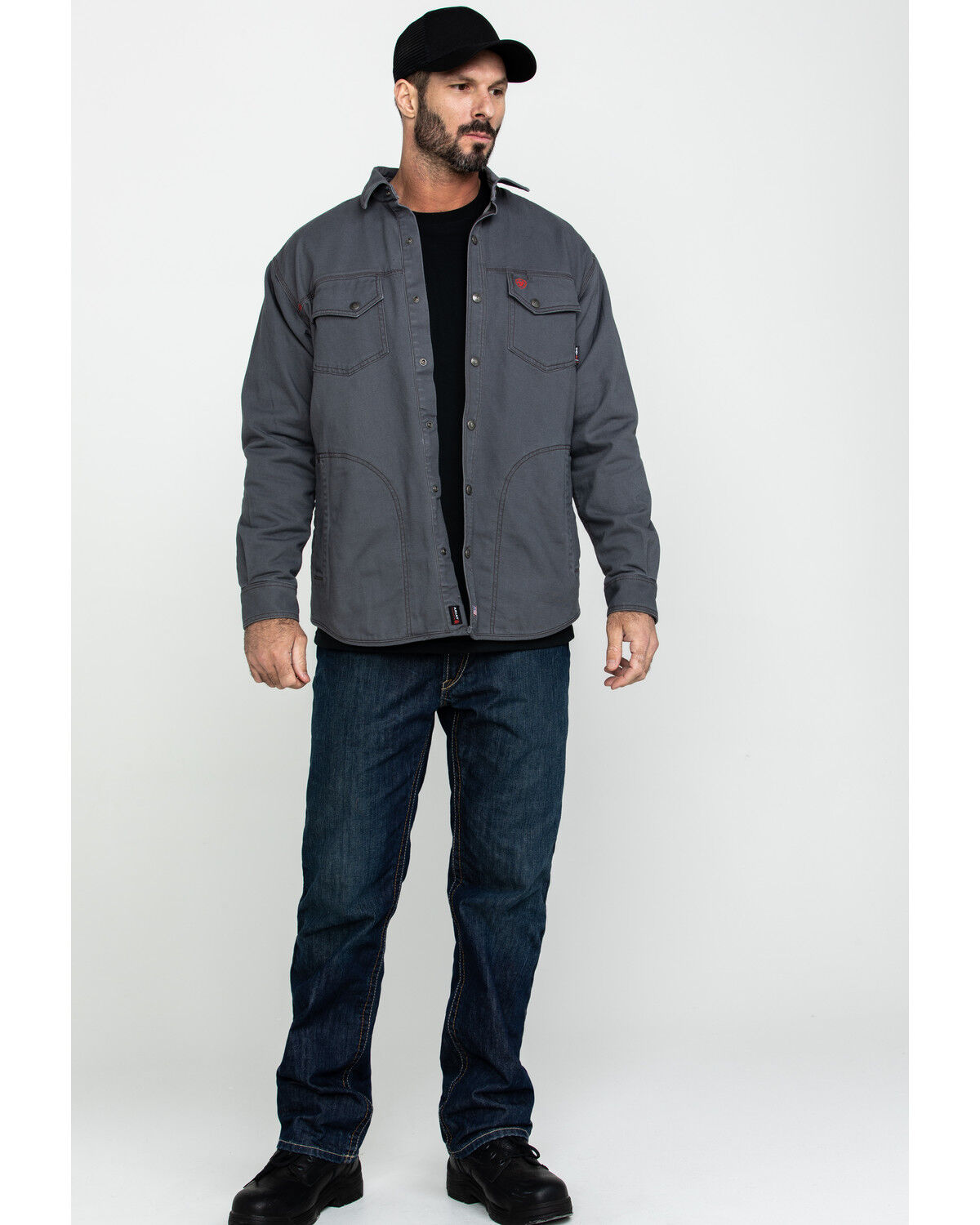 Image #6 - Ariat Men's FR Rig Shirt Work Jacket - Big, Grey, hi-res