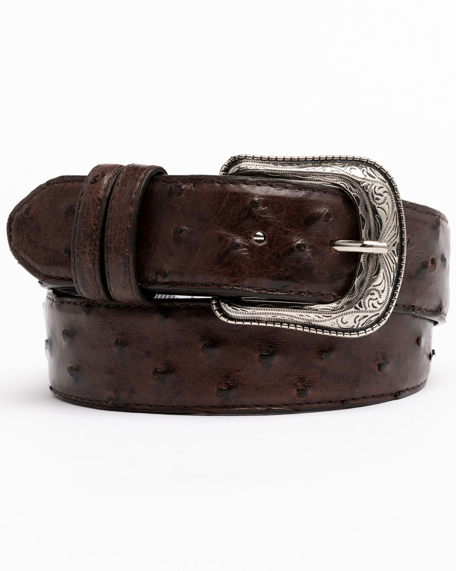 Cody James Men s Chocolate Full Quill Ostrich Exotic Belt Sheplers