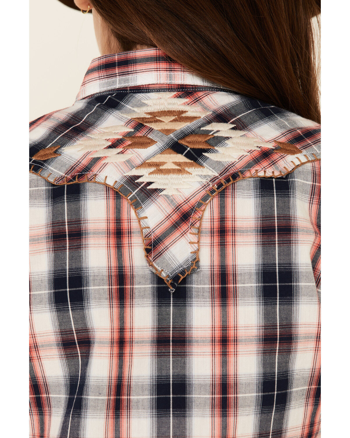 Image #3 - Ariat Girls' Dynamic Plaid Print Southwestern Yoke Long Sleeve Western Shirt, Multi, hi-res