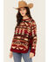 Image #2 - Cotton & Rye Women's Southwestern Print Button Sweater, Burgundy, hi-res