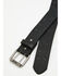 Image #2 - Hawx Men's Mill Double Perforated Center Wide Leather Belt, Black, hi-res
