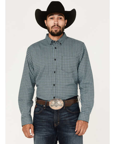 Image #2 - Cody James Men's Moss Small Plaid Button Down Western Shirt - Big & Tall , Green, hi-res