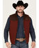 Image #2 - Cinch Men's Canvas Reversible Quilted Southwestern Zip Vest, Burgundy, hi-res