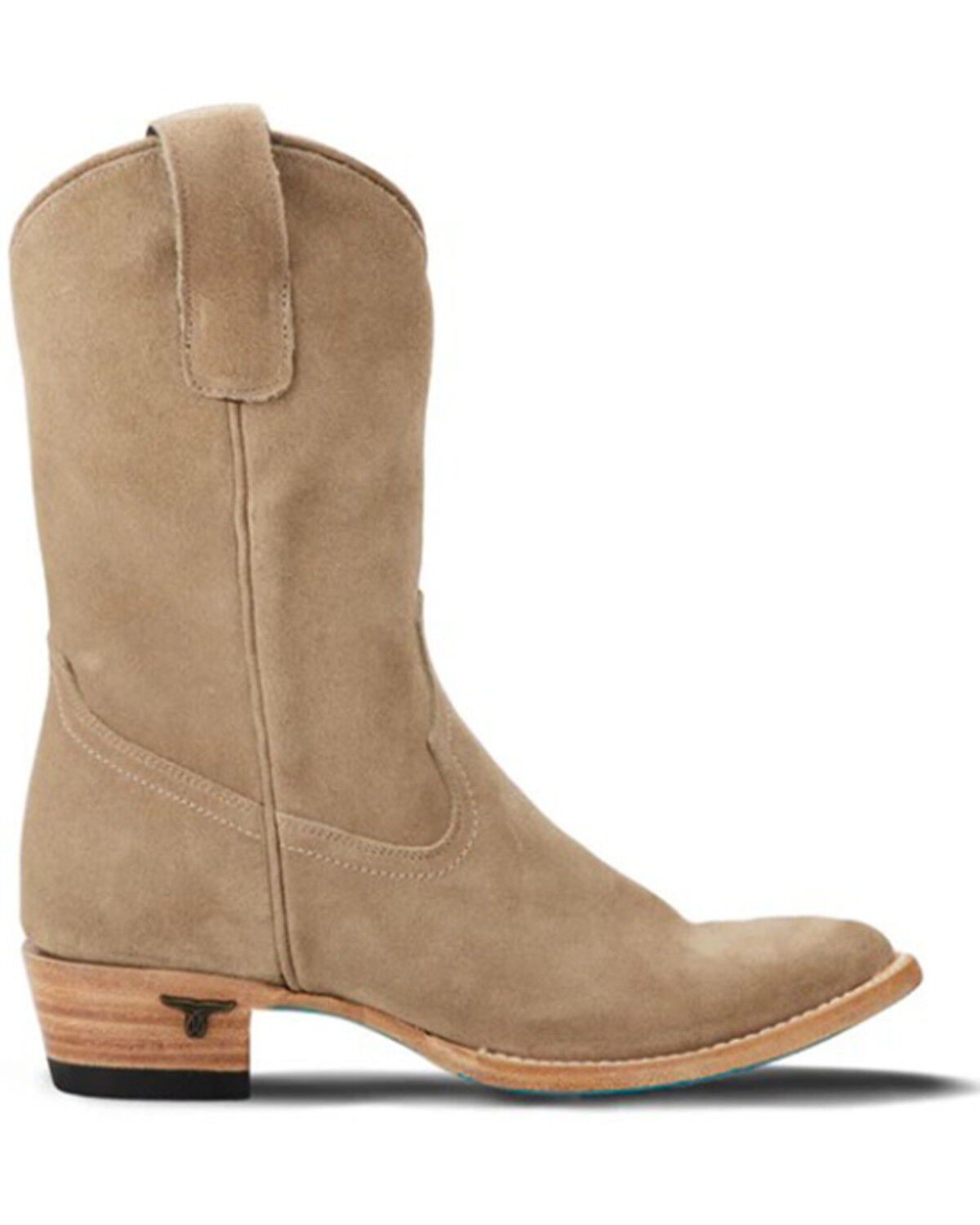 Image #2 - Lane Women's Plain Jane Midi Suede Western Boots - Round Toe, Brown, hi-res