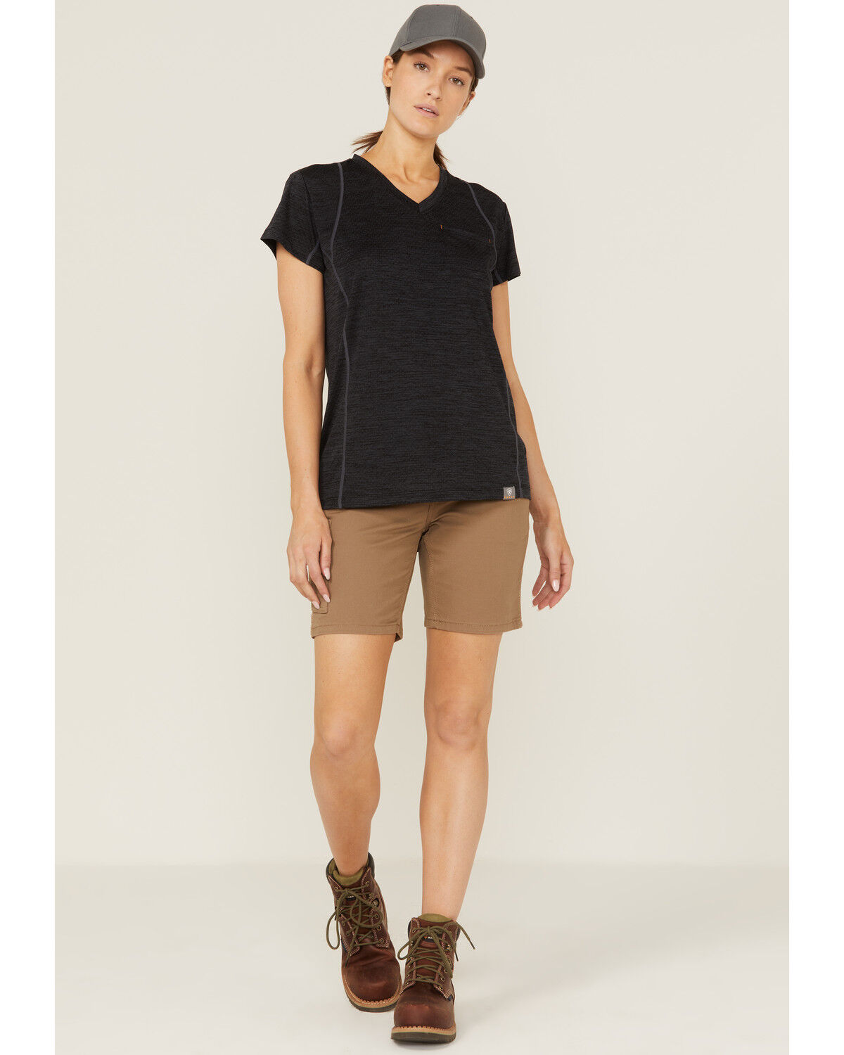 Image #1 - Ariat Women's Rebar Field Khaki DuraStretch Made Tough Work Shorts, Beige/khaki, hi-res