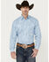 Image #1 - Stetson Men's Paisley Print Long Sleeve Pearl Snap Western Shirt , Blue, hi-res