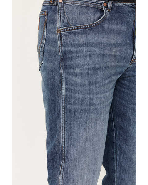 Image #2 - Wrangler Men's 88MWZ Retro Sawdust Medium Wash Slim Straight Denim Jeans - Tall, Dark Medium Wash, hi-res