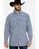 Image #5 - Cowboy Hardware Men's Dobby Print Long Sleeve Western Shirt, Navy, hi-res