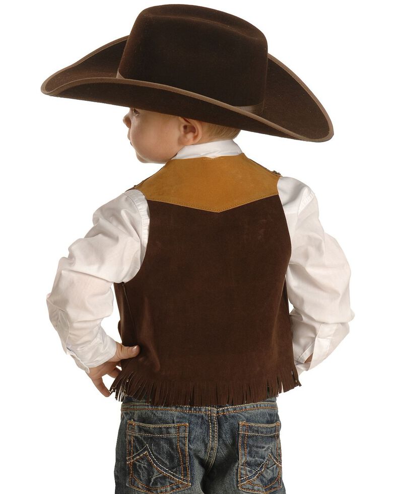 M F Western Boys Brown Faux Suede Cowboy Vest Sheplers