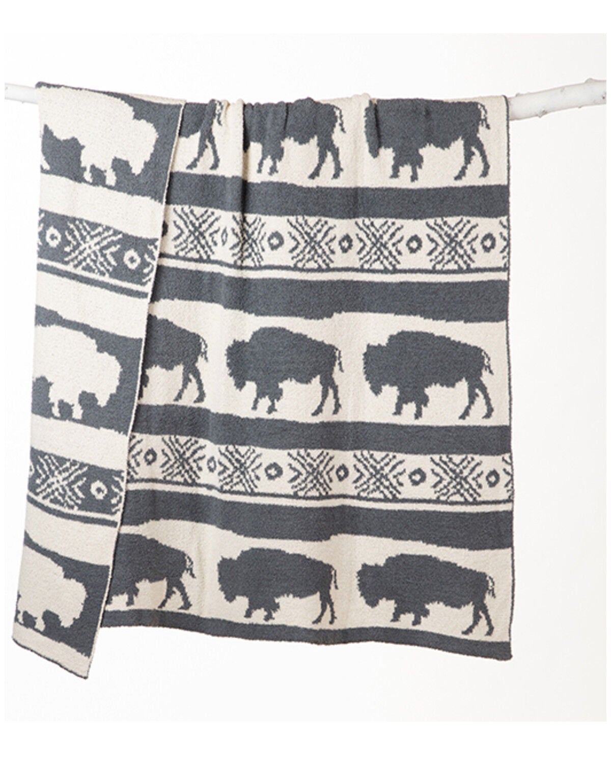 Image #3 - Carstens Home Buffalo Print Blanket, Blue, hi-res