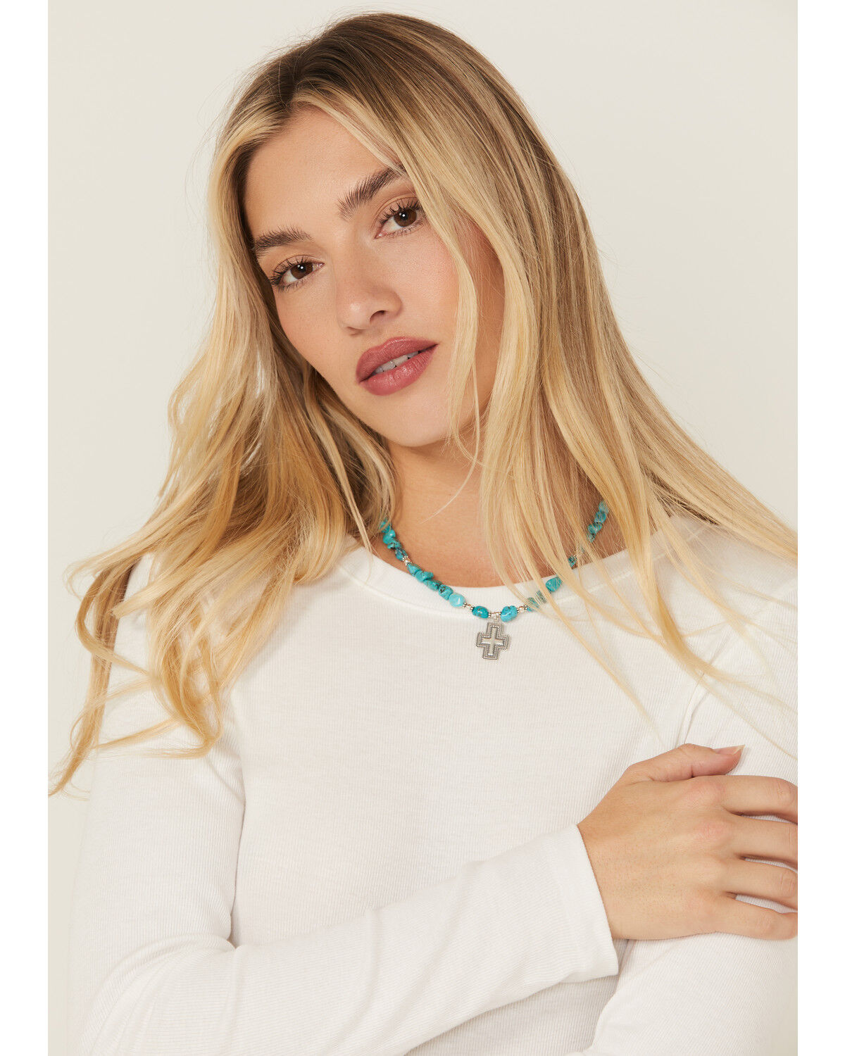Image #1 - Paige Wallace Women's Santa Fe Cross Necklace, Silver, hi-res