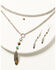 Shyanne Women's Juniper Sky Feather Necklace Earring Set - 2 Piece, Silver, hi-res