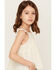 Image #2 - Shyanne Girls Eyelet Sleeveless Tank Top, Cream, hi-res