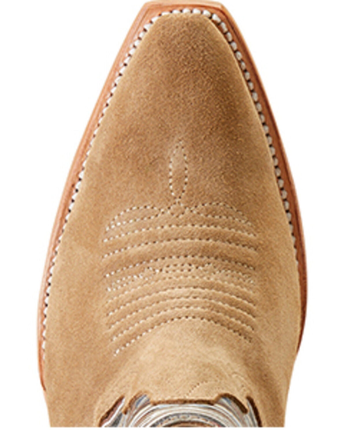 Image #4 - Ariat Women's Hazel Chimayo Suede Booties - Snip Toe, Beige, hi-res