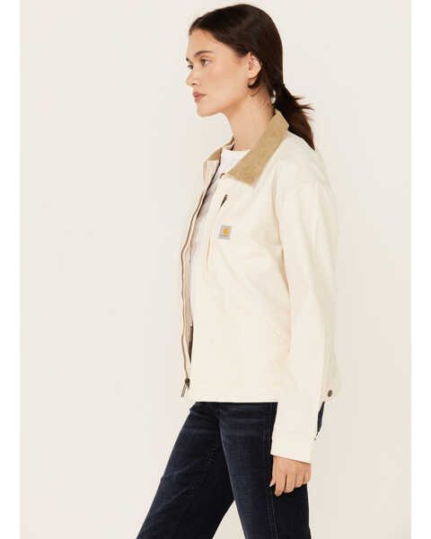 Image #2 - Carhartt Women's Rugged Flex® Loose Fit Canvas Detroit Jacket , Natural, hi-res