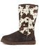 Image #3 - Superlamb Women's Turano 11" Cow Print Real Hair-On Casual Pull On Boots - Round Toe, , hi-res