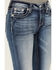 Image #4 - Miss Me Women's Medium Wash Mid Rise Wing Pocket Stretch Bootcut Jeans, Medium Wash, hi-res