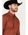 Image #2 - Ariat Men's Samson Geo Print Long Sleeve Button-Down Western Shirt, Rust Copper, hi-res