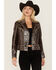 Image #1 - Double D Ranch Women's Embellished Fringe Leather Jacket, Brown, hi-res