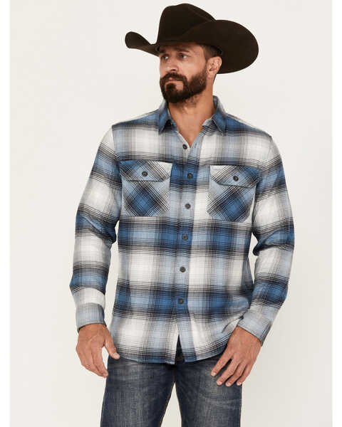 Image #1 - Pendleton Men's Burnside Plaid Print Long Sleeve Button-Down Western Shirt, Blue, hi-res