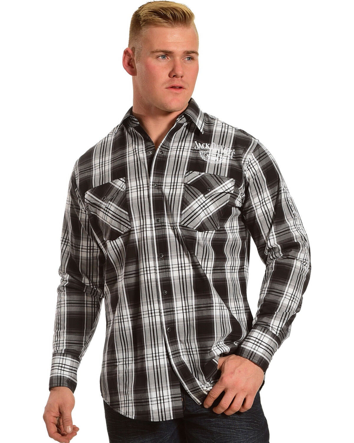 Jack Daniel's Men's Logo Plaid Long 