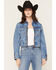 Image #1 - Wrangler Women's Cowboy Fade Denim Jacket, Light Wash, hi-res