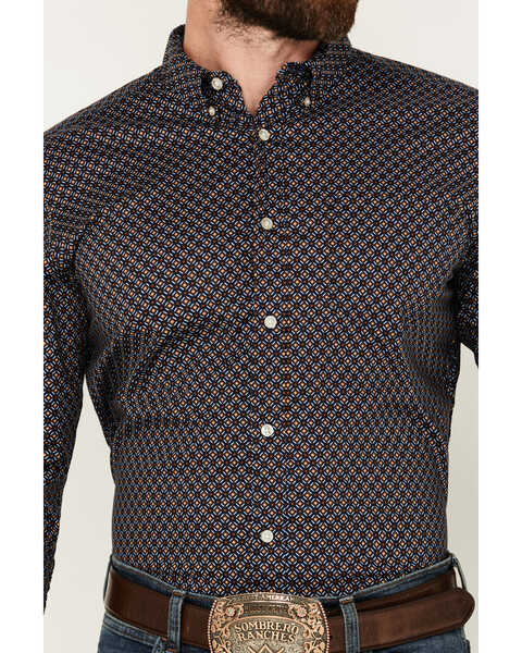 Image #3 - Cody James Men's Last Call Geo Print Long Sleeve Button-Down Shirt, Navy, hi-res