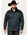 Image #1 - Ariat Men's Caldwell Southwestern Print 1/4 Zip Pullover, Dark Blue, hi-res