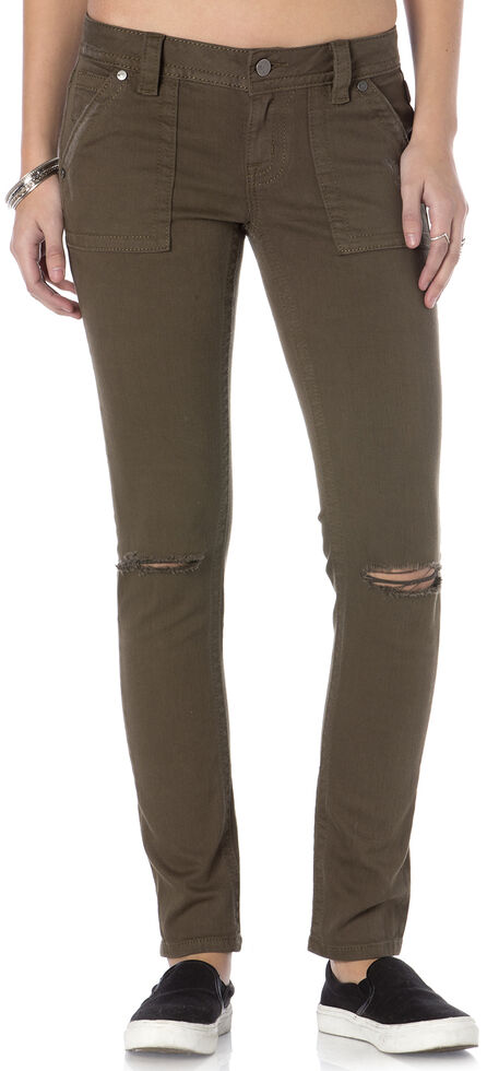 army green skinny jeans