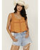 Image #1 - Cleo + Wolf Women's Brighton Cropped Pintuck Tank, Light Orange, hi-res