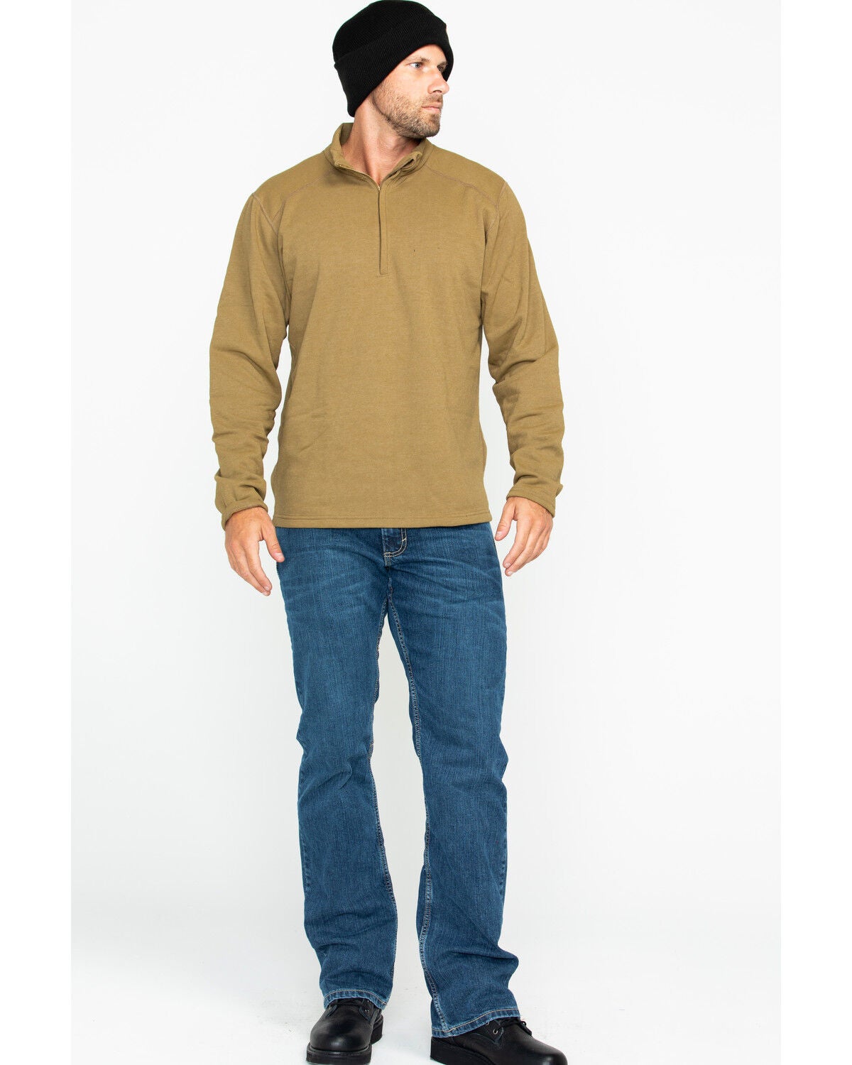 NSA Drifire Men's Brown Mock Zip Fleece 