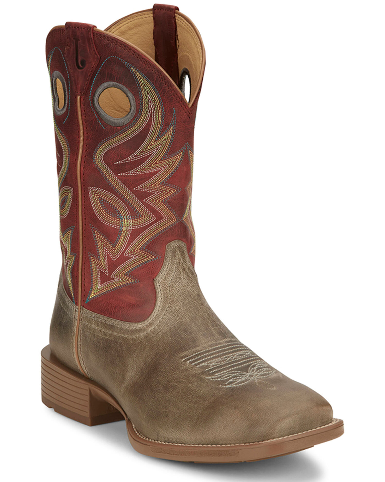 Justin Men s Pickett Western Boots Broad Square Toe Sheplers
