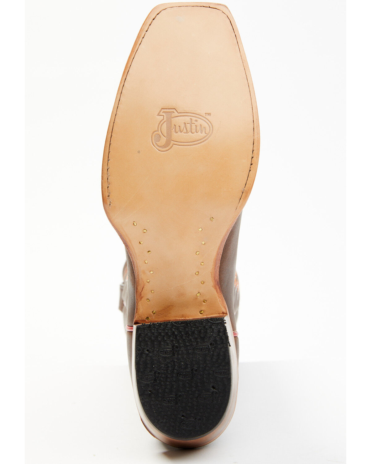 Image #7 - Justin Men's Brindle Western Boots - Square Toe, Brown, hi-res