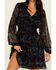 Image #3 - Shyanne Women's Floral Print Long Sleeve Mini Dress, Black, hi-res