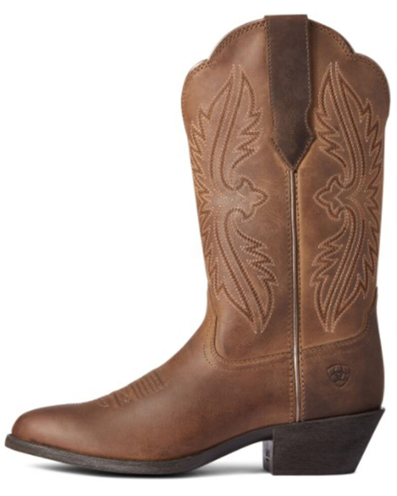 Ariat Women's Distressed Brown Heritage R Toe Stretch Fit Full-Grain Western Boot - Round Toe, Brown, hi-res